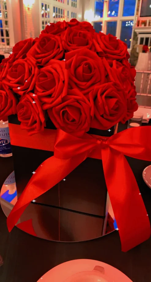 Close detail of event floral styling